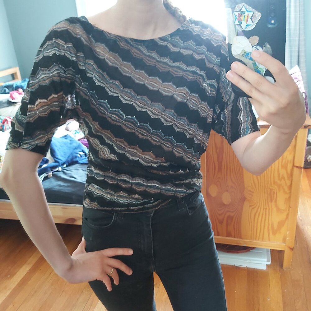 Bronze/Black Asymmetric top